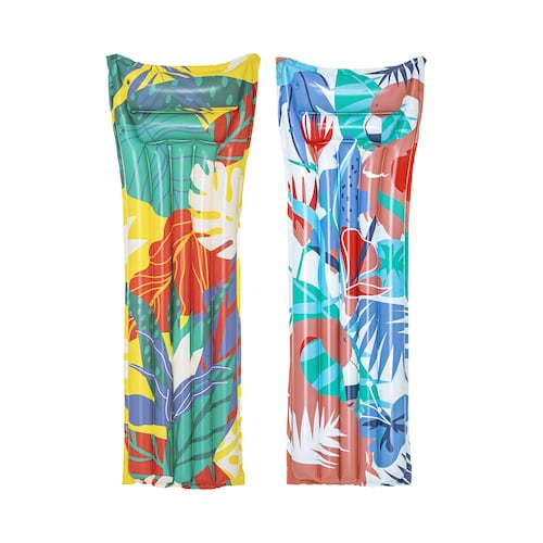 Cama Montable Inflable Con Almohada Tropical 183 Cm Bestway