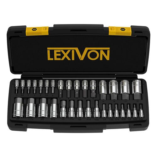 Juego Herramientas Dados LEXIVON 32pz SAE y milimétrica LX-144