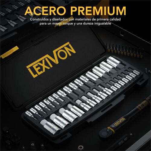 Juego Herramientas Dados LEXIVON 32pz SAE y milimétrica LX-144