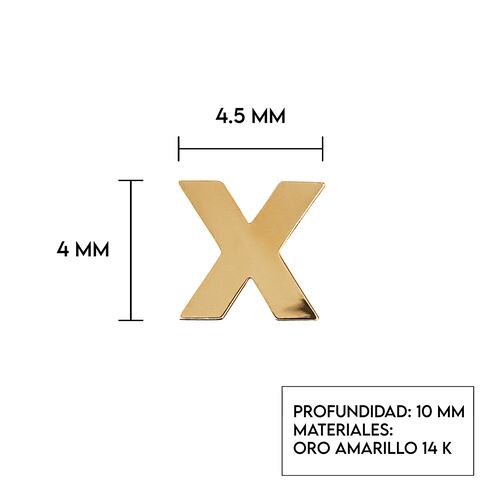 Aretes de oro 14K broquel X marca GIALLO jewelry joyería mexicana