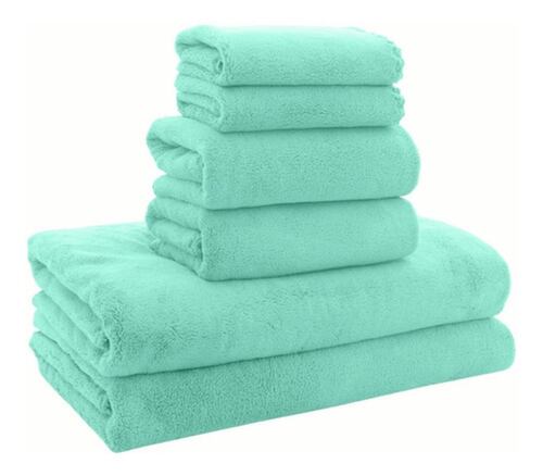 Juego De Toallas Baño Lana Suave  6 Piezas Verde