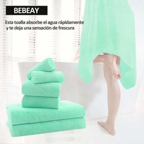 Juego De Toallas Baño Lana Suave  6 Piezas Verde