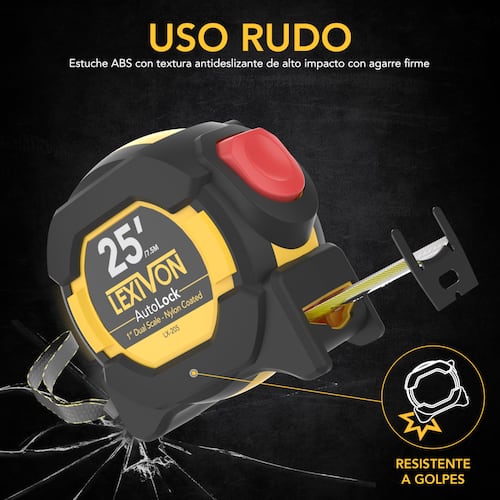 Flexómetro cinta métrica LEXIVON LX-205 7.5 metros 2 escalas AutoLock