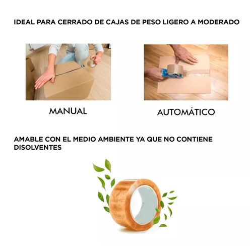 Cinta Empaque 150 Metros Transparente Hotmelt-500 (6 Piezas)