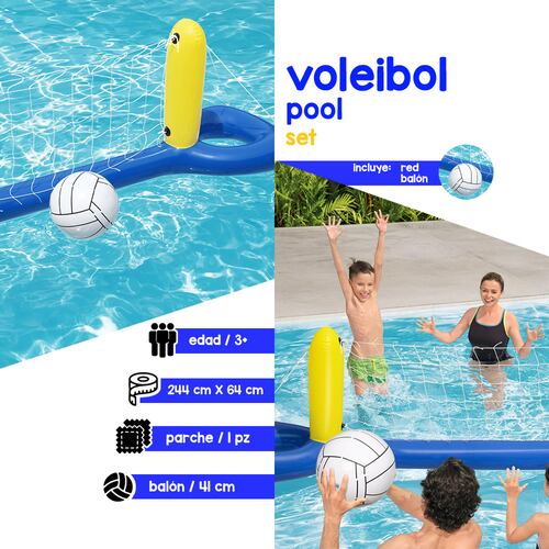 Juego Porteria Inflable Volleyball Piscina o Jardin Con Pelota