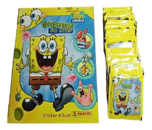 Paquete con 50 Sobres del album Bob Esponja No Stop - Panini