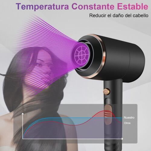 Secadoras De Cabello 3 Velocidades Negro con Dorado 220-240v