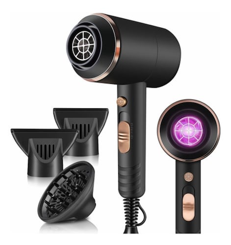 Secadoras De Cabello 3 Velocidades Negro con Dorado 220-240v