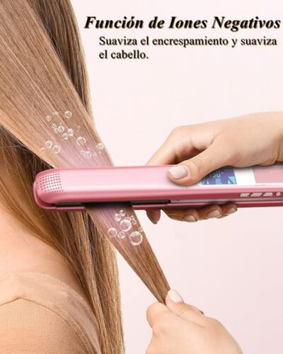 Plancha Para Cabello, 2en1 De Ceramica C0lor Rosa
