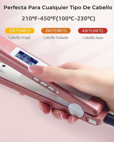Plancha Para Cabello, 2en1 De Ceramica C0lor Rosa