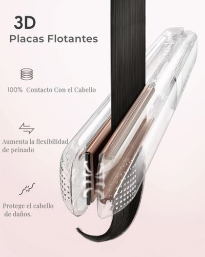 Plancha Para Cabello, 2en1 De Ceramica C0lor Rosa