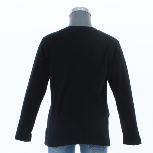 Playera Niño Negra Manga Larga 3278 2 a 18 Años.