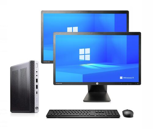 Equipo Completo Hp EliteDesk 800 G3 i5 7th 16gb RAM y 240gb SSD Doble Monitor 22" (Reacondicionado)