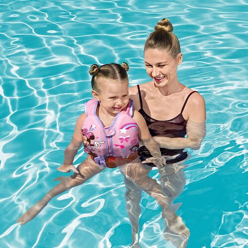 Chaleco Salvavidas Inflable Niña Bestway 51 Cm Ajustable Rosa.