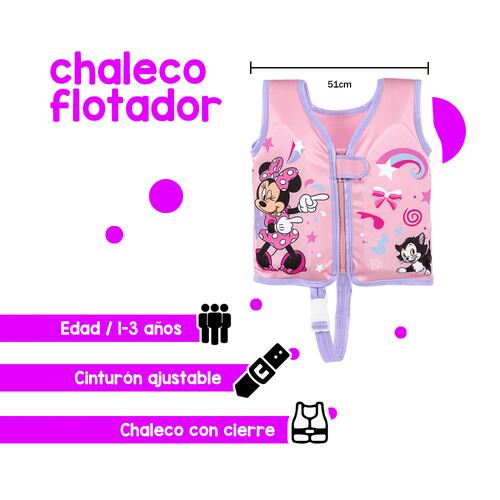 Chaleco Salvavidas Inflable Niña Bestway 51 Cm Ajustable Rosa.