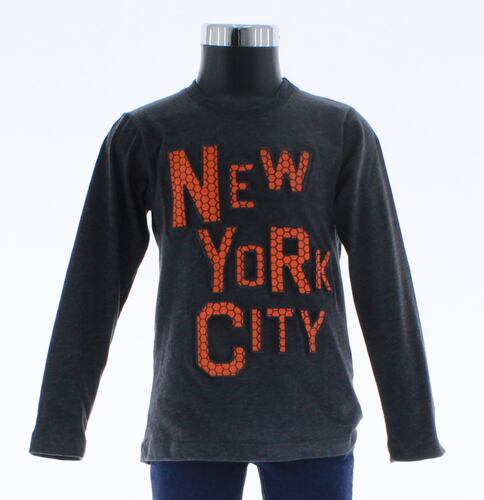Playera Niño Gris Manga Larga 3282 2 a 18 Años.