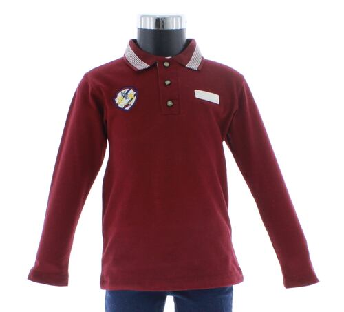 Playera Niño Rojo Manga Larga 3284 2 a 18 Años.