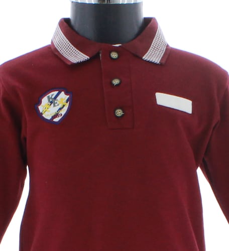Playera Niño Rojo Manga Larga 3284 2 a 18 Años.