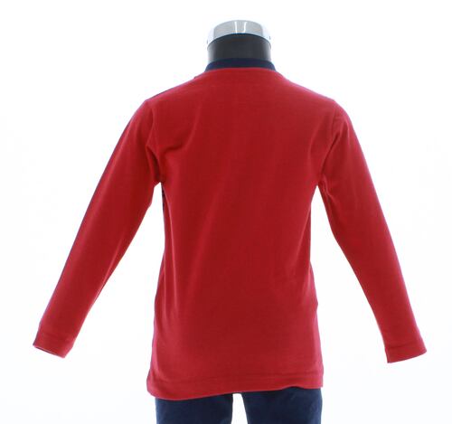 Playera Niño Rojo Manga Larga 3287 2 a 18 Años.