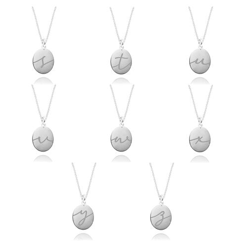 Medalla ovalada con inicial de Plata, Colección Alma, Joyería para Mujer de Anante Joyería.