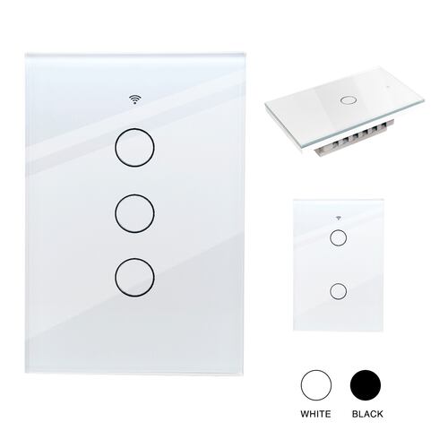 Apagador inteligente WiFi 3 vías, interruptor de luz de pared Smart Switch compatible con Alexa, Google Home, Smart Life