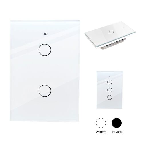 Apagador inteligente WiFi 2 vías, interruptor de luz de pared Smart Switch compatible con Alexa, Google Home, Smart Life