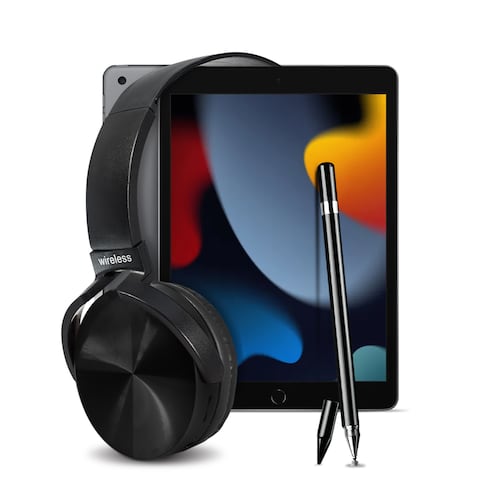 Combo Apple iPad 9 Gen 10.2 Pulgadas Wi-Fi 64 GB Gris + Audifonos y lapíz.