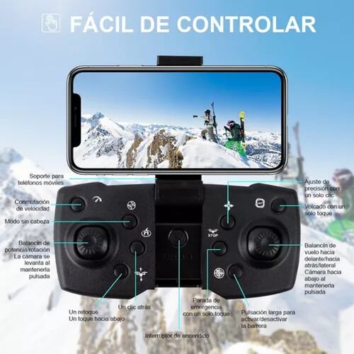 Mini Dron Recargable Con 8k Cámara Doble Y 2 Baterías