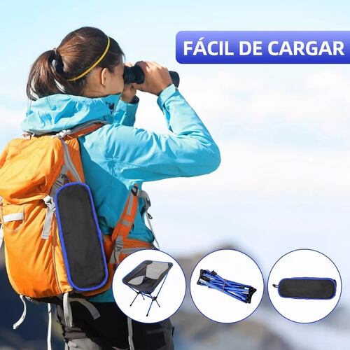 Silla Plegable Camping Y Playa Compacta Portátil Con Bolsa Vacaciones