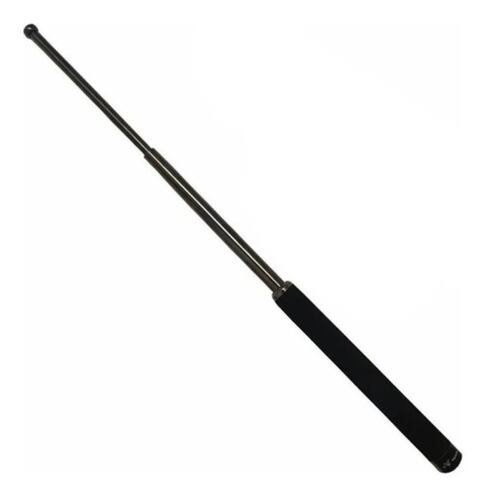 Baston Retractil Seguridad Personal Macana 60cm Cromo Negro