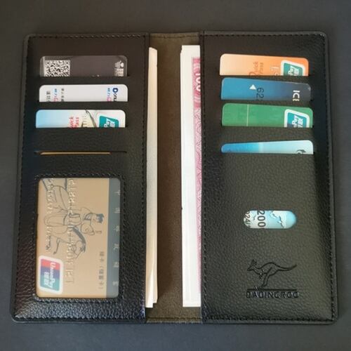 Cartera Plegable De Negocios Para Hombre Negra