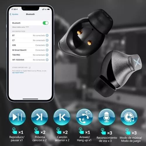 Audífonos Bluetooth Deportivos Voja K89 Reducción De Ruido.