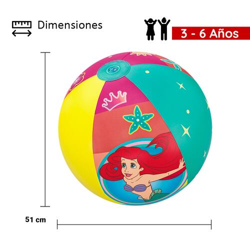 Pelota De Playa Inflable Infantil Bestway 51 Cm Princesas Multicolor