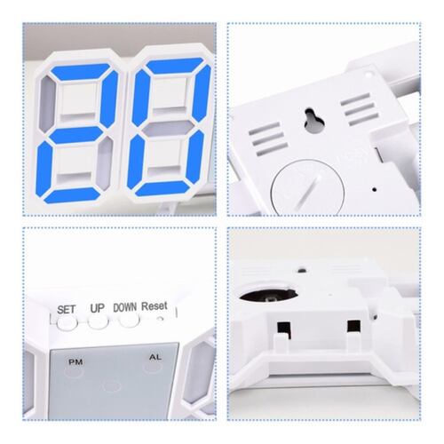 Reloj Alarma Digital 3d De Pared Led Multifuncional