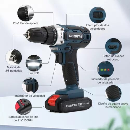 Taladro Atornillador De Impacto Inalámbrico Kit De 24 Piezas.