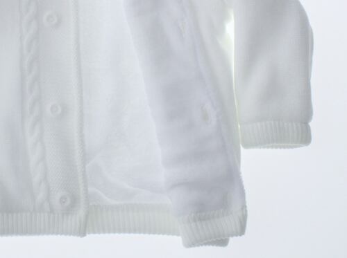 Abrigo Niño Blanco Bebe Chamarra Tejida 3319 0 a 4 Años.