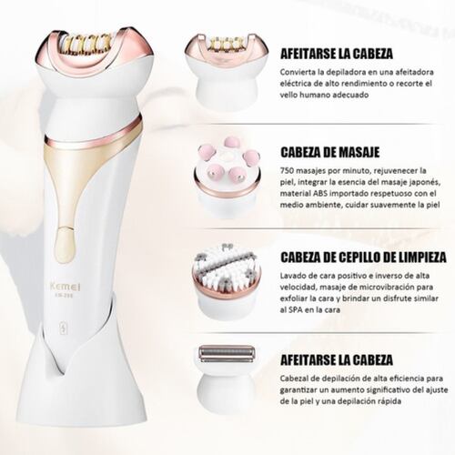 Depiladora Maquina,cepillo Limpieza Facial Blanco con Rosa