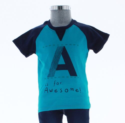 Playera Niño Algodón Azul T shirt 3334 1 a 5 Años.