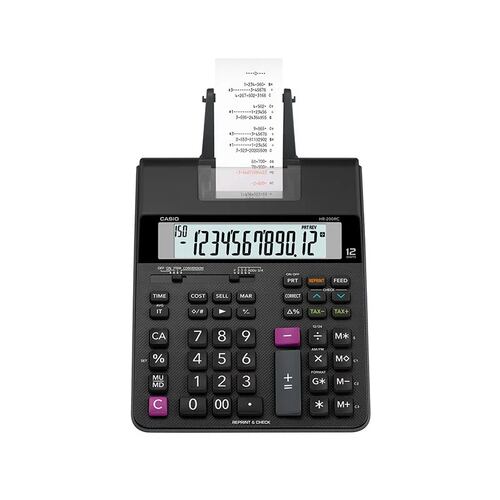 Calculadora CASIO HR-200RC Impresión 2 Colores 12 Caracteres