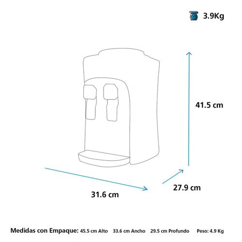Dispensador Agua Negro C/Llaves Caliente/Frio EMM2PN Mabe