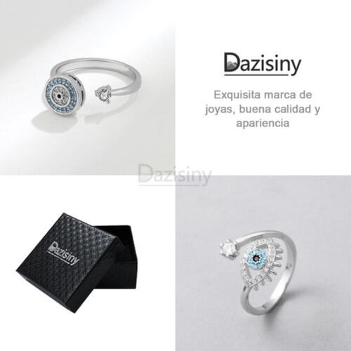 2 Anillo Ojo Turco Y Anillo Anti Ansiedad Zafiro Ajustables