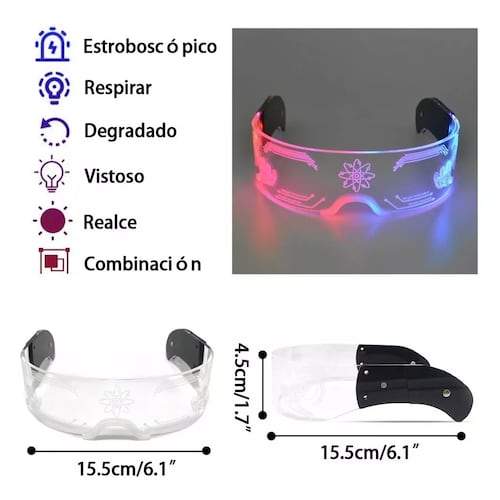 Colorido Led Gafas Luminosas Para Fiesta De Música Festival