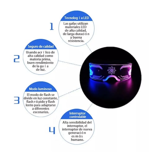 Colorido Led Gafas Luminosas Para Fiesta De Música Festival