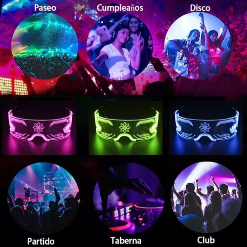 Colorido Led Gafas Luminosas Para Fiesta De Música Festival