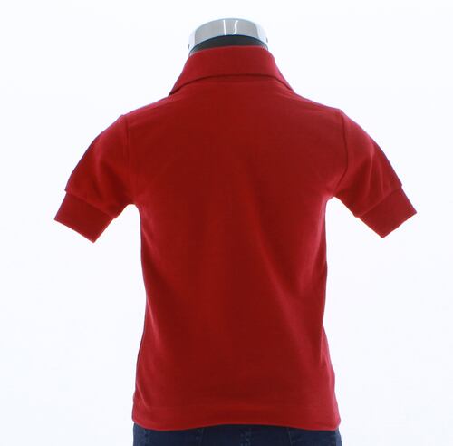 Playera Polo Para Niño De Algodon Color Rojo 3342 2 a 18 Años.