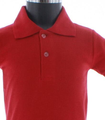 Playera Polo Para Niño De Algodon Color Rojo 3342 2 a 18 Años.