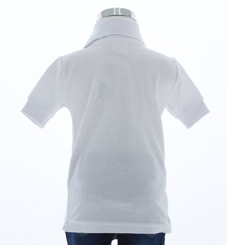 Playera Polo Para Niño De Algodon Color Blanco 3344 2 a 18 Años.