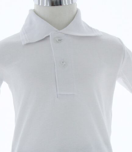 Playera Polo Para Niño De Algodon Color Blanco 3344 2 a 18 Años.