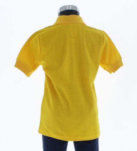 Playera Polo Para Niño De Algodon Color Amarillo 3346 2 a 18 Años.