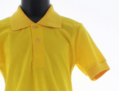 Playera Polo Para Niño De Algodon Color Amarillo 3346 2 a 18 Años.